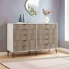 Manhattan Comfort DUMBO 10-Drawer Double Tall Dresser in White and Grey DR004-WG